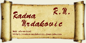 Radna Mrdaković vizit kartica